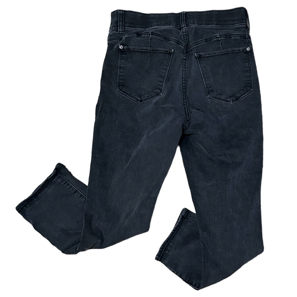 NY&Co Black Denim Curvy Sculpting Skinny Distressed Jeans Size 10